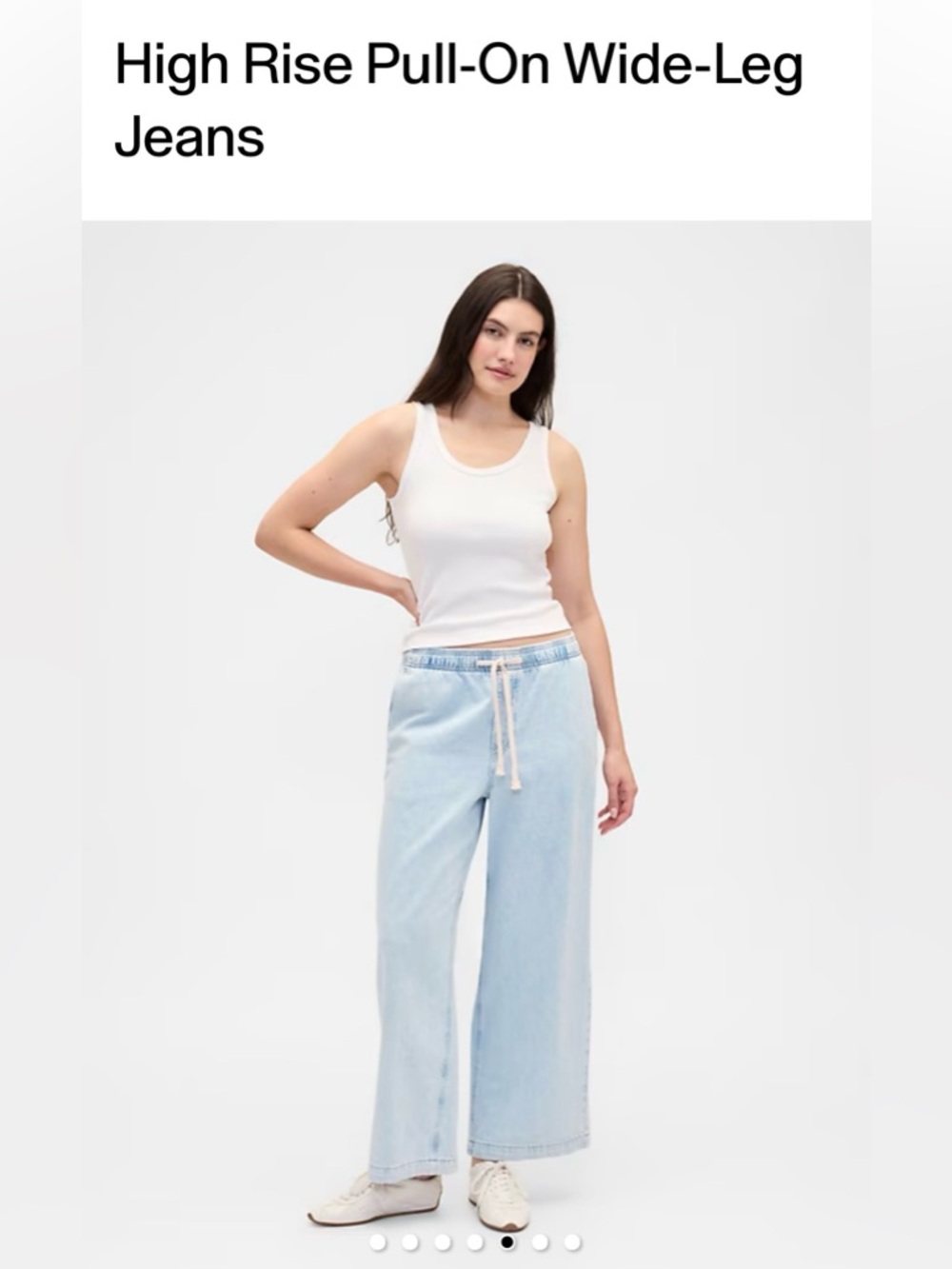 GAP Factory Light Wash High-Rise Pull-On Wide Leg Jeans